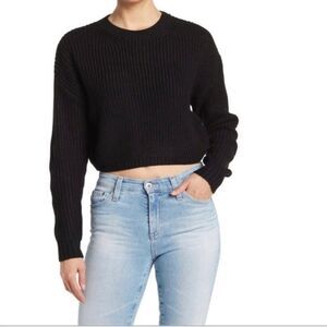 Elodie crop black knit sweater